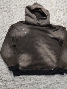 Y2K Boxer Pocket Faded Paint Splatter Hoodie XL